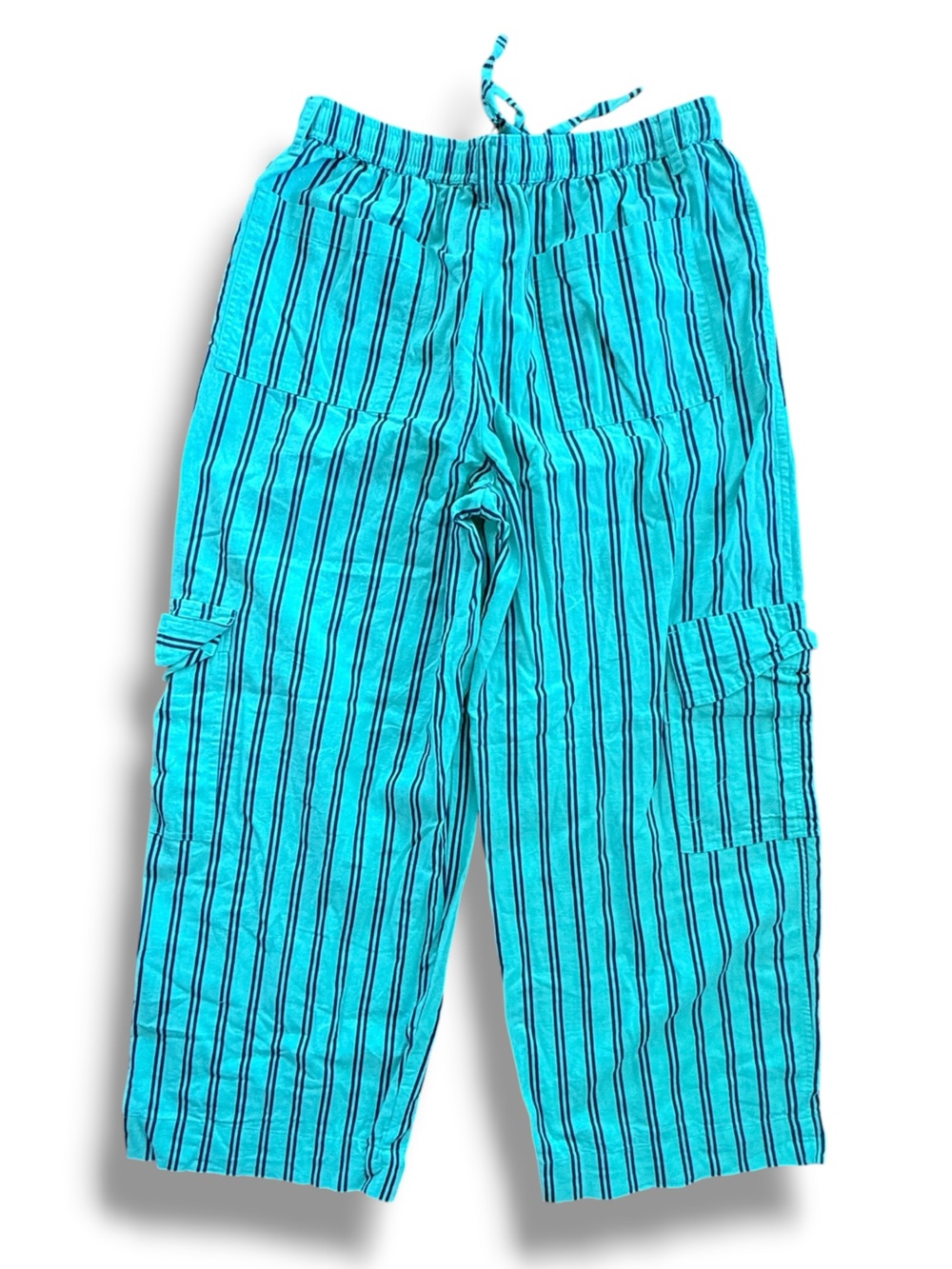 Damson Madder Cotton Linen Sydney Coastal Cargo Pants Mint Stripe UK 10 US 6 - Picture 8 of 13